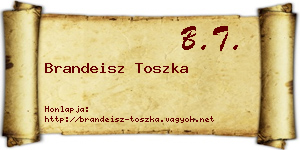 Brandeisz Toszka névjegykártya